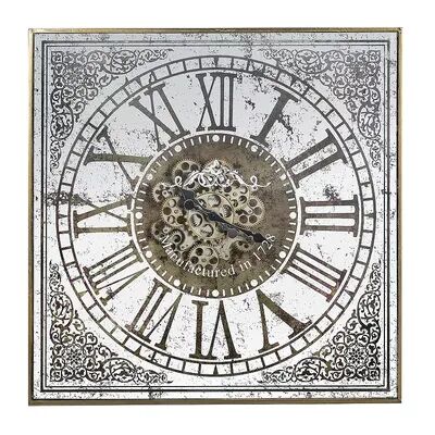 A&B Home Arria Randall Antique Finish Square Wall Clock, Grey