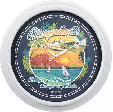 La Crosse Technology La Crosse 433-3841MV5 15.75” Sailboat Margaritaville Indoor/Outdoor Quartz Analog Clock, Multicolor