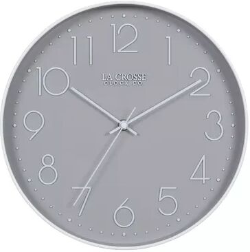 La Crosse Technology 404-3831-INT 12-Inch Gray Quartz Analog Wall Clock, Grey