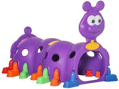 Qaba Caterpillar Climbing Tunnel for Kids Climb N Crawl Toy Indoor and Outdoor Toddler Play Structure for 3 6 Years Old Purple