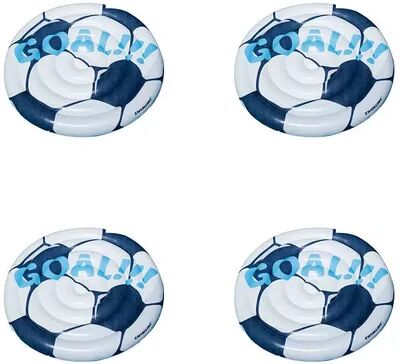 Swimline 90531 Giant Soccer Ball Swimming Pool Toy Raft Ride On Float (4 Pack), Multicolor