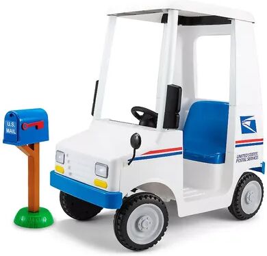 Trax Kid Trax 6-Volt UPSP Mail Delivery Truck Ride-On Toy, White