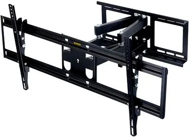 MegaMounts Full Motion Articulated Tilt and Swivel Television Wall Mount for 37-60 Inch Screens with Bubble Level, Grey