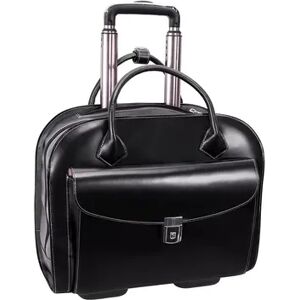 McKlein Granville Leather 15-Inch Wheeled Laptop Briefcase, Size: Cmptr Case, Black