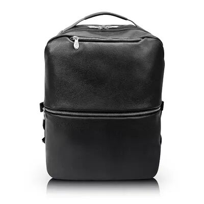 McKlein East Side Leather 17-Inch Laptop and Tablet Backpack, Black
