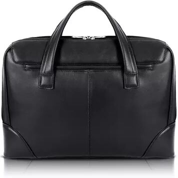 McKlein Harpswell Leather 17-Inch Dual Compartment Laptop Briefcase, Black