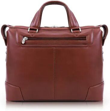 McKlein Arcadia Leather 17-Inch Slim Laptop Briefcase, Brown