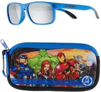 Licensed Character Boys Marvel Avengers Sunglasses & Case Set, Blue