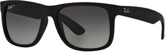 Ray-Ban Justin RB4165 55mm Rectangle Polarized Sunglasses, Dark Grey