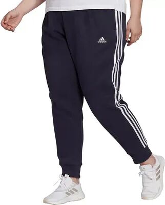 adidas Plus Size adidas 3-Stripe Fleece Joggers, Women's, Size: 1XL, Dark Blue