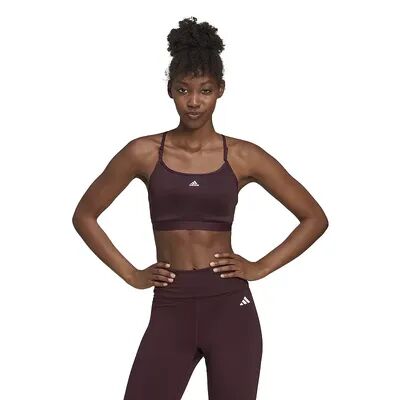 adidas Aeroreact Training Light-Support Padded Sports Bra, Women's, Size: Large D-DD, Dark Red