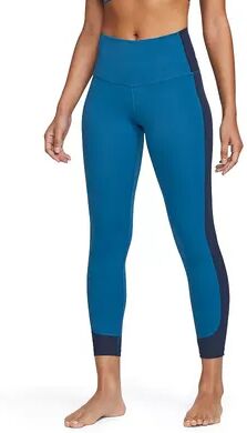 Nike Women's Nike Yoga Dri-FIT Ribbed Panel High-Waisted 7/8 Leggings, Size: Small, Dark Blue