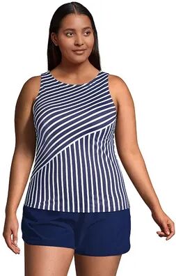 Lands' End Plus Size Lands' End DDD-Cup UPF 50 High Neck Tankini Top, Women's, Size: 22W Ddd, Blue