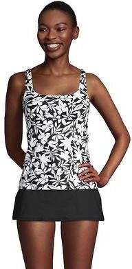 Lands' End Women's Lands' End DDD-Cup UPF 50 Squareneck Underwire Tankini Top, Size: 14 Ddd, Black