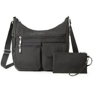 Baggallini Everywhere Bagg Crossbody Bag with RFID-Blocking Wristlet, Dark Grey