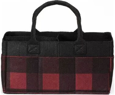 Sammy & Lou Buffalo Check Felt Storage Caddy, Red