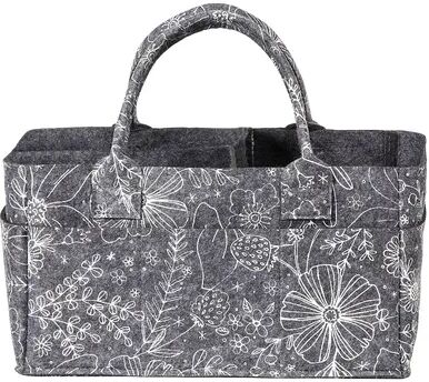 Sammy & Lou Floral Felt Storage Caddy, Grey