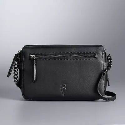 Simply Vera Vera Wang Faux-Leather Crossbody Bag, Black