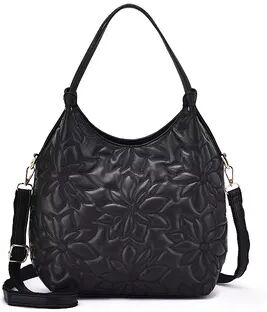 Mellow World Jae Structured Floral Hobo Bag, Black