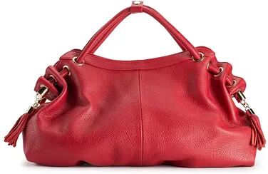 AmeriLeather Musette Leather Handbag, Red