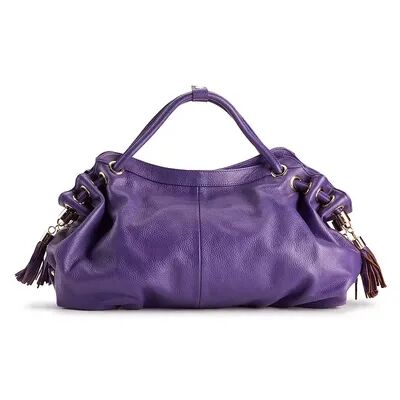 AmeriLeather Musette Leather Handbag, Purple