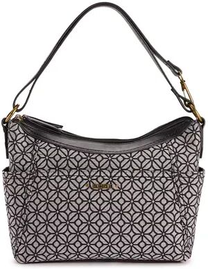 Rosetti Cindy Convertible Hobo Bag, Black Gray Jacquard