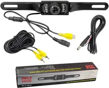 Pyle PLCM10 License Plate Mount Rear View camera with Night Vision, Multicolor