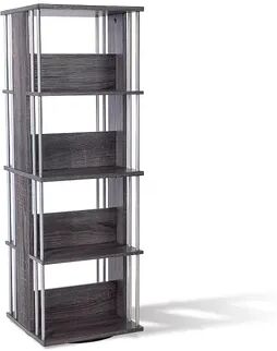 Atlantic 144-Opening DVD Tower Spinning Floor Decor, Grey