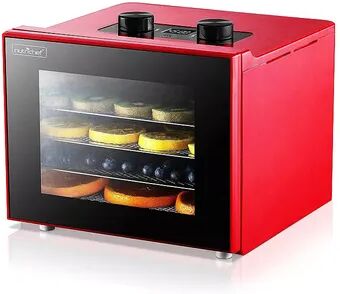 NutriChef Premium Food 350 Watts Multi Tier Dehydrator Machine with 4 Trays, Red