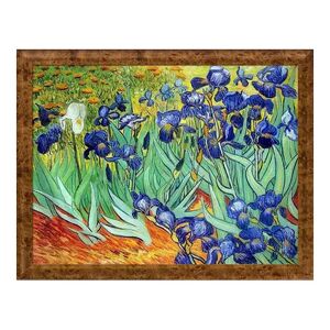 La Pastiche Irises by Vincent Van Gogh Large Framed Wall Art, Multicolor, 53.75X41.7
