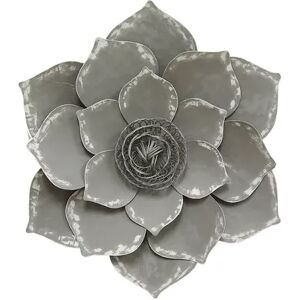 Stratton Home Decor Metal Lotus Flower Wall Decor, Grey