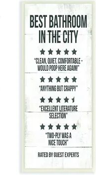 Stupell Home Decor Best Bathroom Plaque Wall Art, Multicolor, 7X17