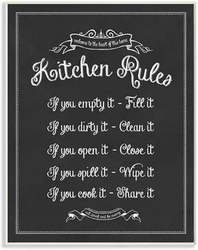 Stupell Home Decor Kitchen Rules Faux Chalkboard Plaque Wall Art, Multicolor, 13X19