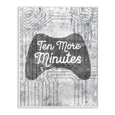 Stupell Home Decor Ten More Minutes Video Game Plaque Wall Art, Grey, 13X19