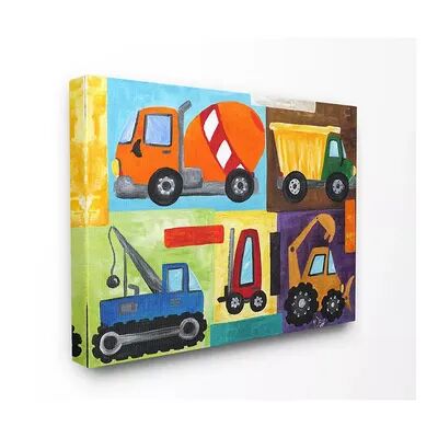 Stupell Home Decor Construction Trucks Canvas Wall Art, Multicolor, 30X40