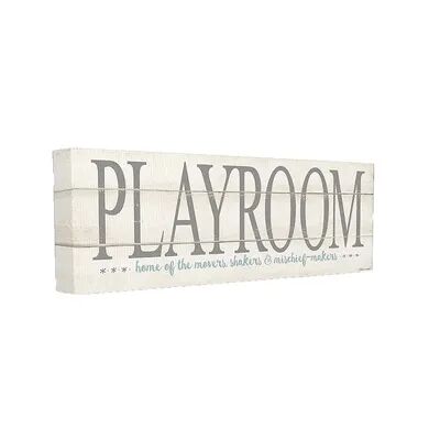 Stupell Home Decor Playroom Home Of Mischief Makers Oversized Stretched Canvas Wall Art, Multicolor, 13X30