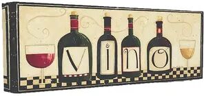 Stupell Home Decor Vino Kitchen Oversized Stretched Canvas Wall Art by Dan Dipaolo, Multicolor, 13X30