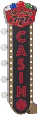 American Art Décor Vintage Casino LED Off The Wall Sign, Red