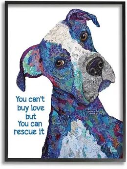 Stupell Home Decor You Can Rescue Love Colorful Pet Dog Wall Art, Blue, 16X20