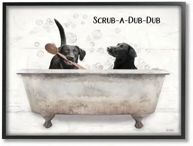 Stupell Home Decor Scrub a Dub Dub Quote Family Pet Dog Bath Wall Art, White, 24X30