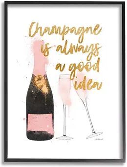 Stupell Home Decor Champagne Good Idea Framed Wall Art, Pink, 11X14