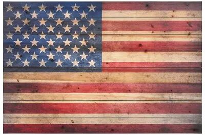 Empire Art Direct American Dream Arte de Legno Digital Print on Solid Wood Wall Art, Multicolor