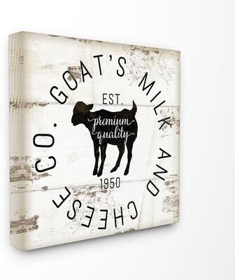 Stupell Home Decor Goat Milk & Cheese Co. Canvas Wall Art, Multicolor, 17X17