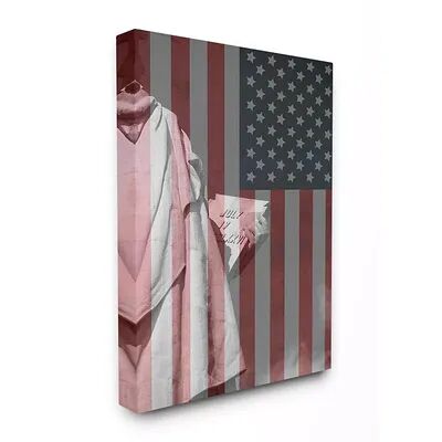 Stupell Home Decor American Flag USA Rustic Liberty Design Wall Art by Daniel Sproul, Multicolor, 24X30