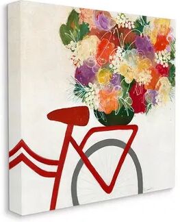 Stupell Home Decor Bicycle Seat Bouquet Canvas Wall Art, Beig/Green, 36X36