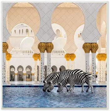 Stupell Home Decor Zebras in Arabesque Arch Courtyard Modern Architecture Wall Art, Multicolor, 12X12