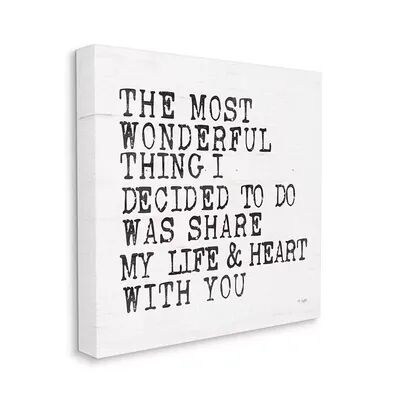 Stupell Home Decor Wonderful Thing to Share My Life Inspirational Love Quote Wall Art, White, 30X30