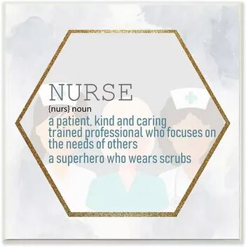 Stupell Home Decor Nurse Professional Definition Health Care Superhero Sentiment Wall Art, White, 12X12