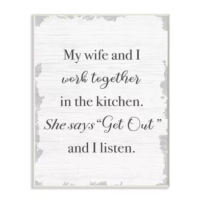 Stupell Home Decor We Work Together Plaque Wall Art, White, 13X19
