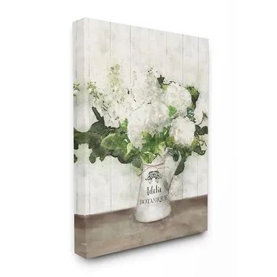 Stupell Home Decor Farm Fresh White Florals in Antique Milk Pitcher Canvas Wall Art, 24X30